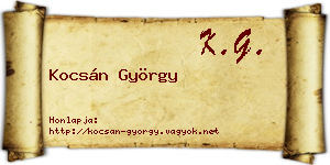 Kocsán György névjegykártya