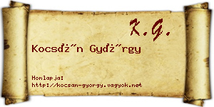 Kocsán György névjegykártya