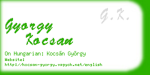 gyorgy kocsan business card